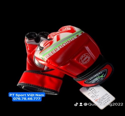 Găng tay hở ngón - Găng MMA BN - MMA Gloves - Màu Đỏ
