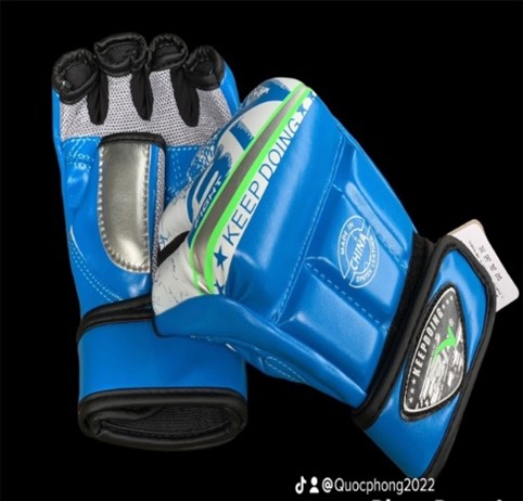 Găng tay hở ngón - Găng MMA BN - MMA Gloves - Màu Xanh Dương