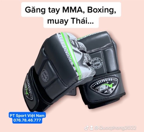 Găng tay hở ngón - Găng MMA BN - MMA Gloves - Màu Xám