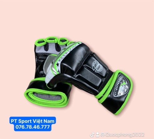 Găng tay hở ngón - Găng MMA BN - MMA Gloves - Màu Đen